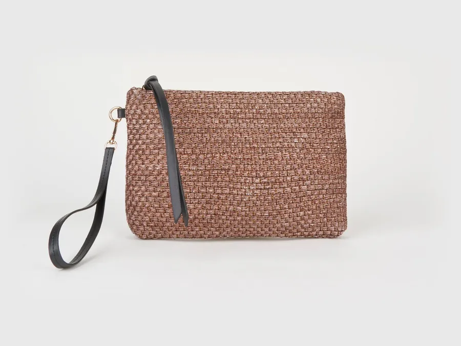 Kadın Bellis Hasır Açık Kahve Astarlı Suni Deri Bilek Askılı Portföy El Ve Clutch Çanta